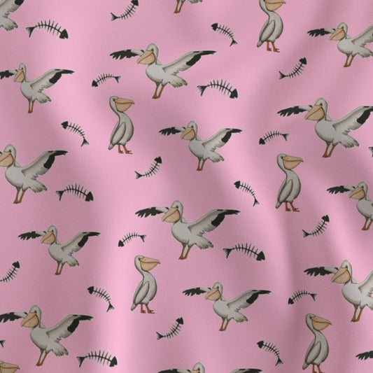 Organic Kids Baggy Fit Tee – Pelican Print / Pink | Handmade in Australia – PREORDER