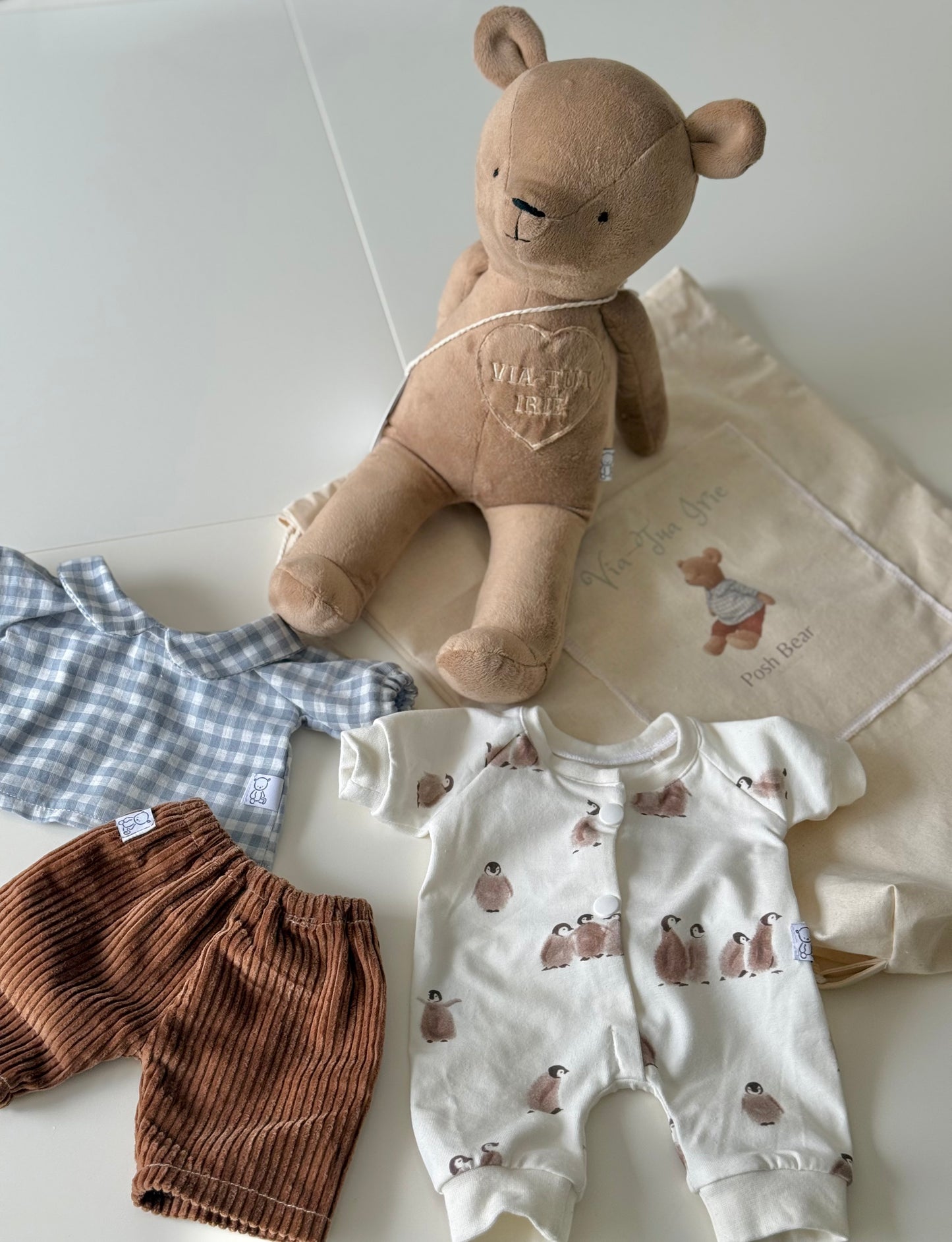Handmade Teddy Bear with removable outfits / handmade in Australia