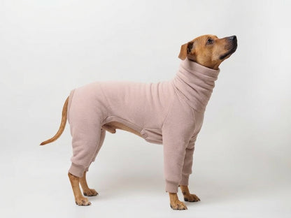 Handmade Organic Dog Jumpsuit - Old Pink