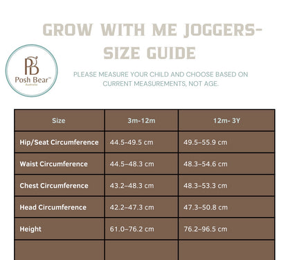 Handmade Organic Grow With Me Joggers- Mammoth