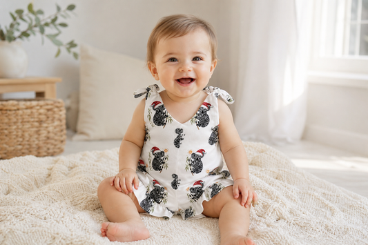 Handmade Organic Baby Summer Romper – Koala Christmas