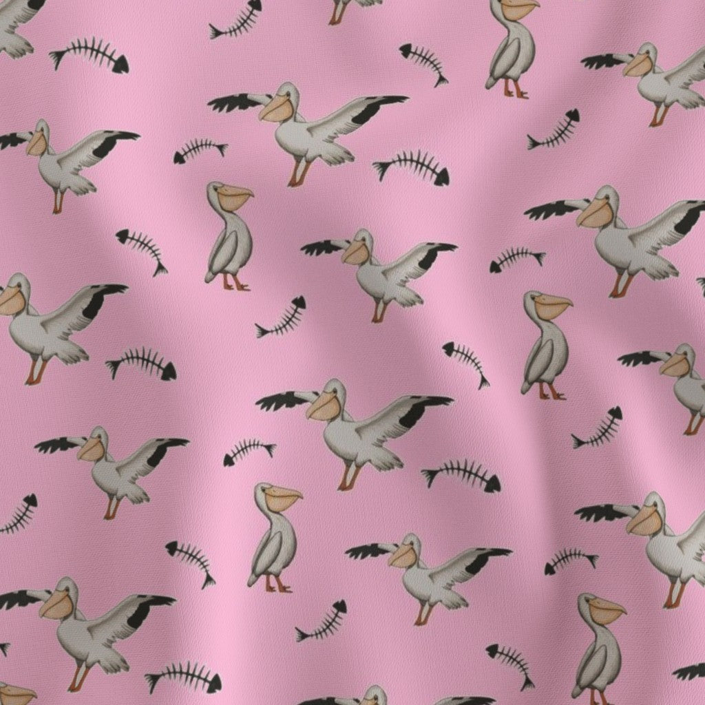 Organic Kids Baggy Fit Tee – Pelican Print / Pink | Handmade in Australia – PREORDER