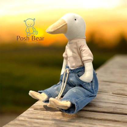 Handmade Goose Doll with Removable Clothing