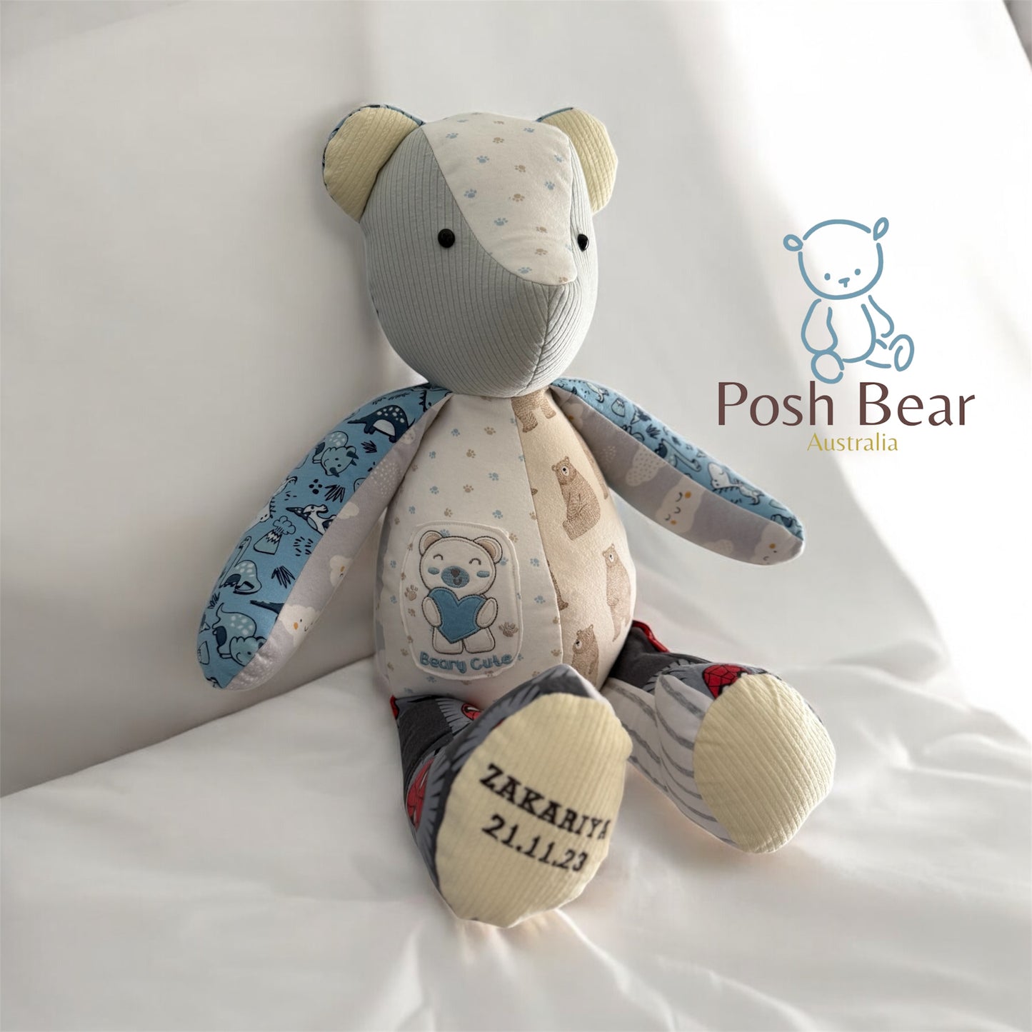 XL Keepsake Bear – 56 cm (22”)  with Hidden Zipper Pocket/ Personalised