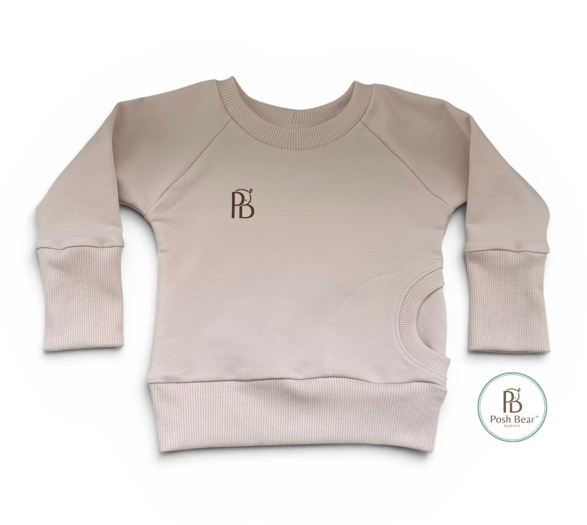Handmade Organic Grow With Me Raglan Sweatshirt– Sand
