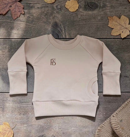 Handmade Organic Grow With Me Raglan Sweatshirt– Sand
