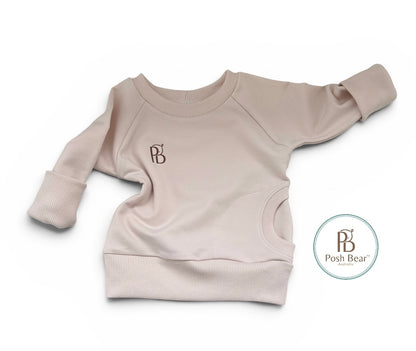 Handmade Organic Grow With Me Raglan Sweatshirt– Sand