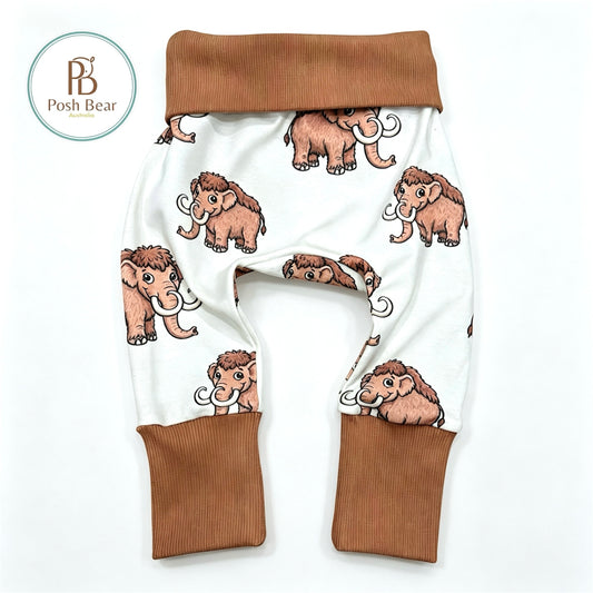 Handmade Organic Grow With Me Joggers- Mammoth