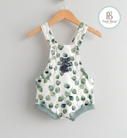 Handmade Baby Shorts Overall / Eucalyptus