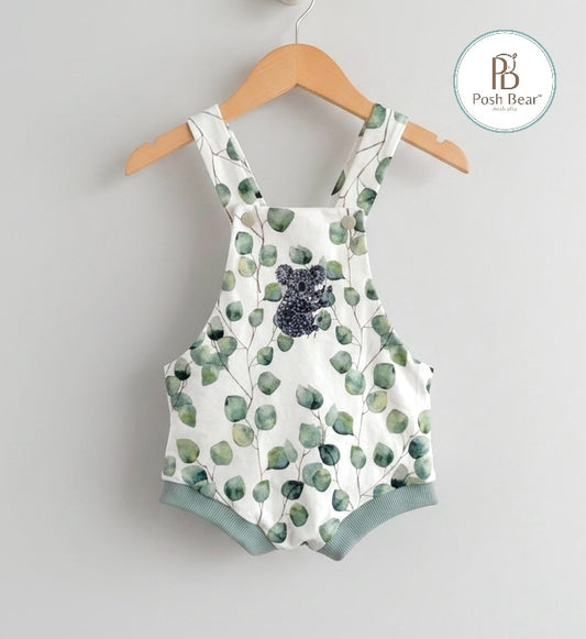 Handmade Baby Shorts Overall / Eucalyptus