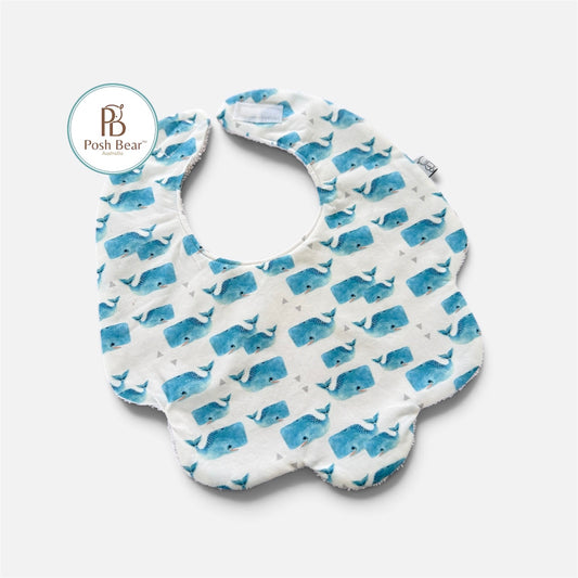 Handmade Scallop Dribble Bib – Ocean Whales