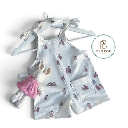 Handmade Organic shorts Overall / Penguins