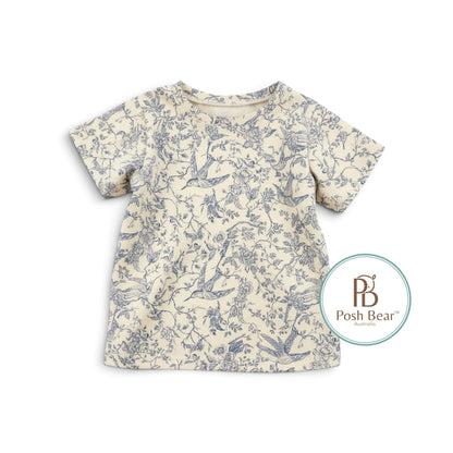 Handmade Organic Baby Baggy Fit Tee – Toile de Jouy Print | Handmade in Australia – PREORDER
