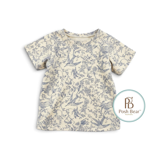 Handmade Organic Baby Baggy Fit Tee – Toile de Jouy Print | Handmade in Australia – PREORDER