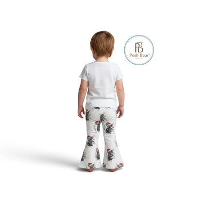 Handmade Organic Baby Flare Leggings – Christmas Koala Print | Handmade in Australia – PREORDER