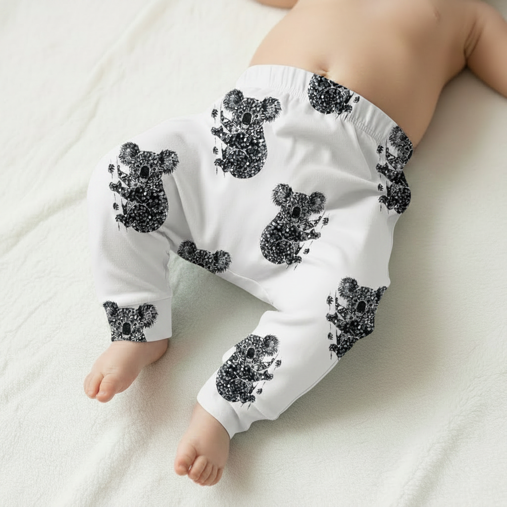 Bílé koala harem pants