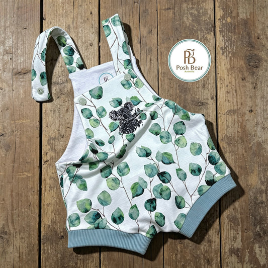 Handmade Baby Shorts Overall / Eucalyptus