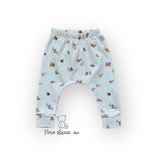 Handmade Organic baby Slim fit Harem pants / Bunny