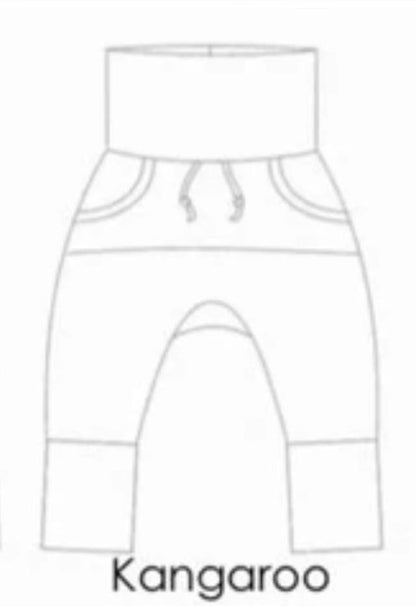 Handmade Organic Grow With Me Joggers with Kangaroo Pocket – Bunny