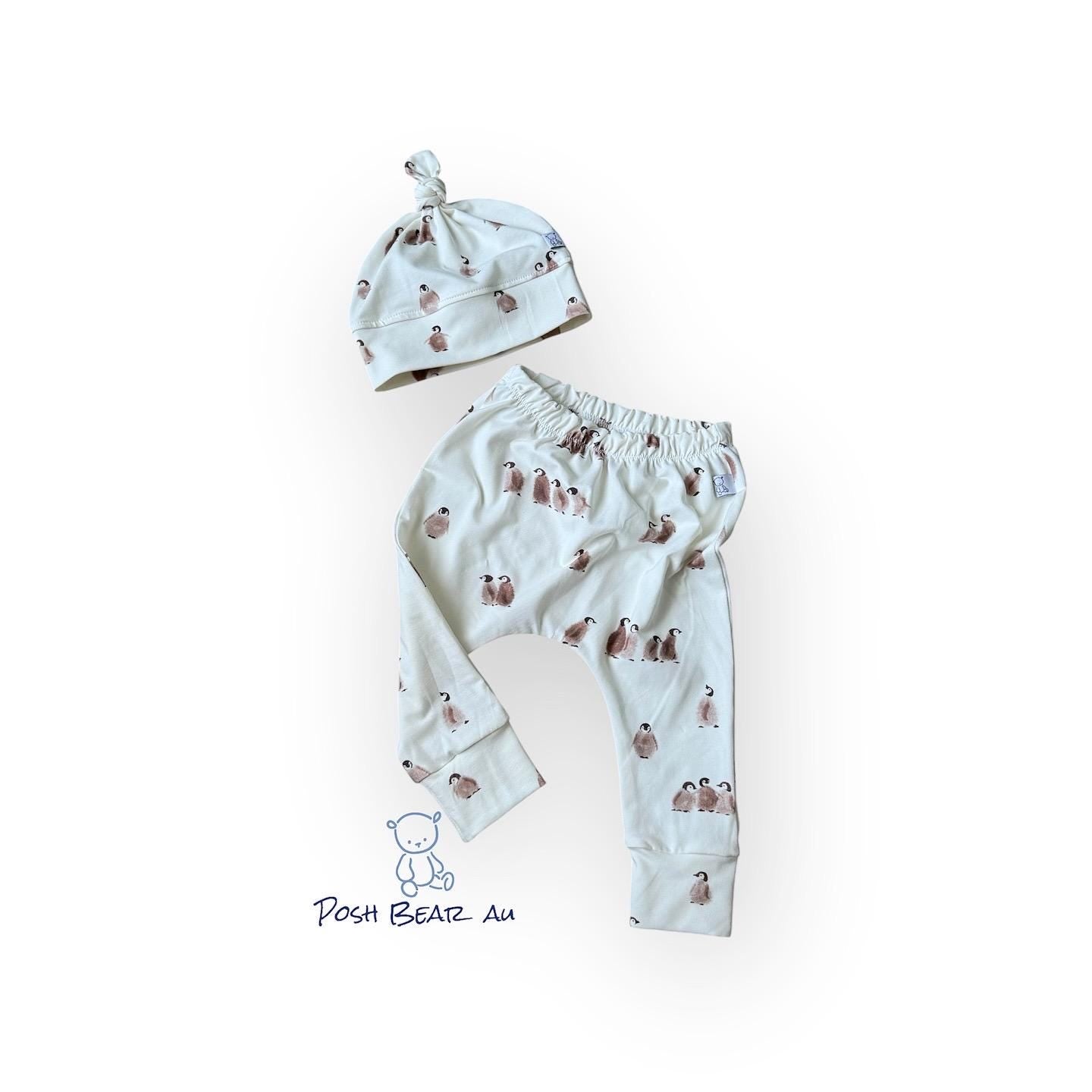 Handmade Organic baby Knot Hat / Penguin