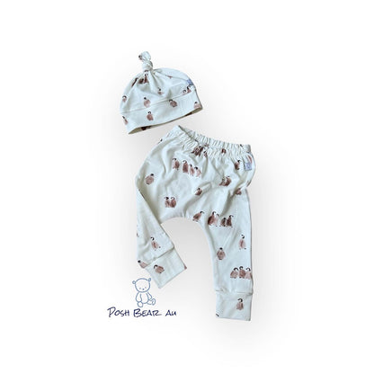 Handmade Organic baby Knot Hat / Penguin