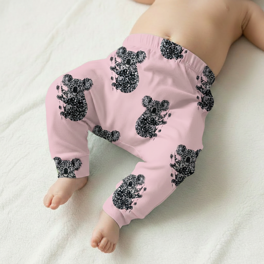 Světle růžové koala harem pants