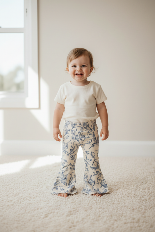 Toddler ve stoje – toile flare legíny