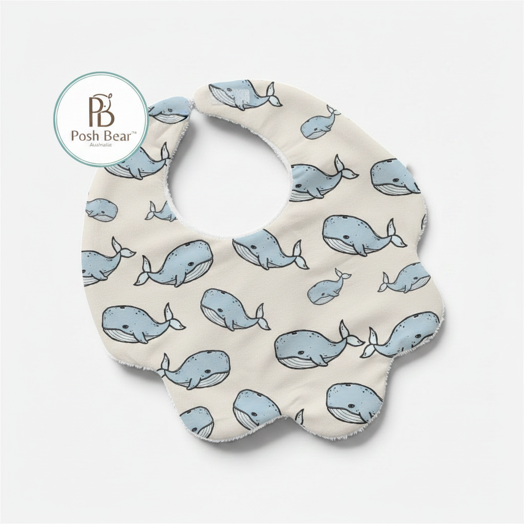 Handmade Scallop Dribble Bib – Little Whales