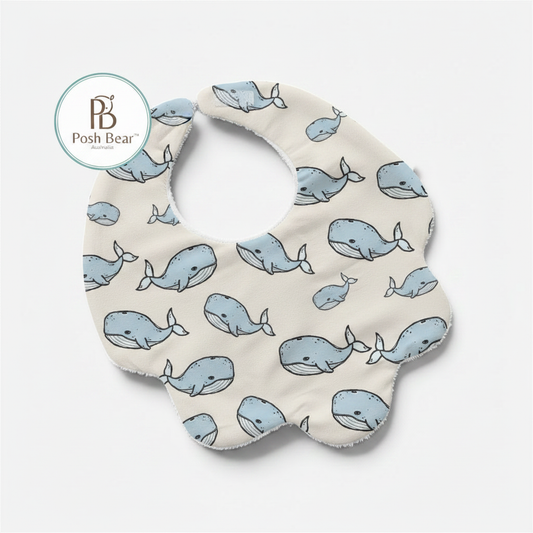 Handmade Scallop Dribble Bib – Little Whales